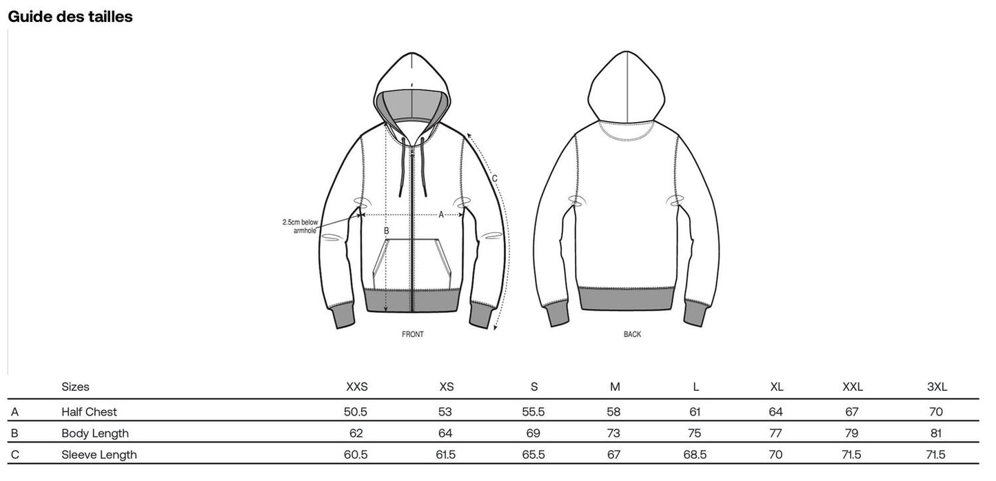 Veste Sweatshirt à capuche UNISEXE entièrement doublée SHERPA - PIRATE DE PAPIER