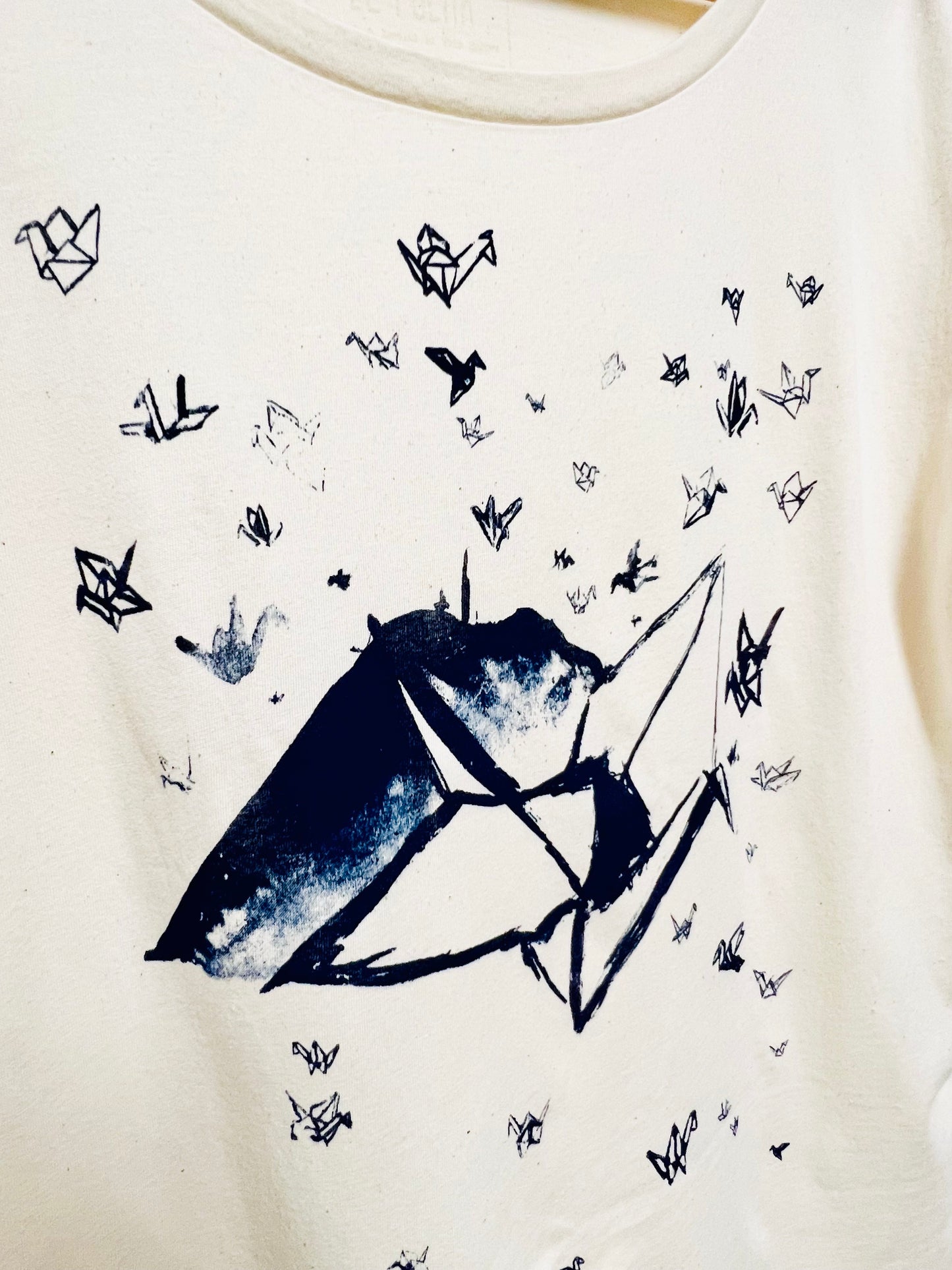 T-shirt femme col rond fluide - 1000 GRUES SUR LA RHUNE