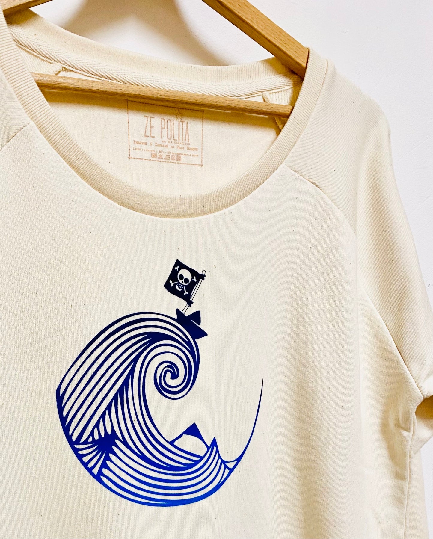 Sweat femme col bateau coupe confortable - PIRATE DE PAPIER