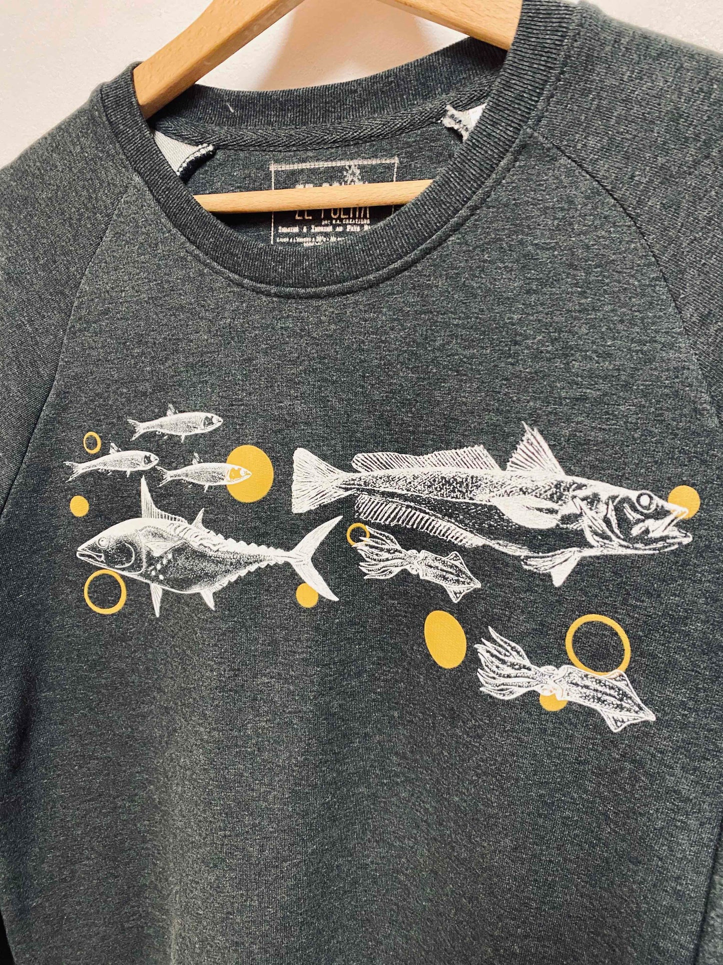 Sweat col rond raglan homme/unisexe - FRITURE DU JOUR BONJOUR