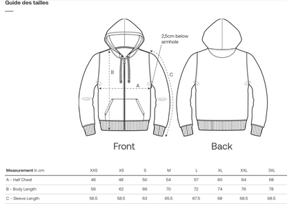 Veste sweat zippée à capuche UNISEXE - MILESKER/MERCI