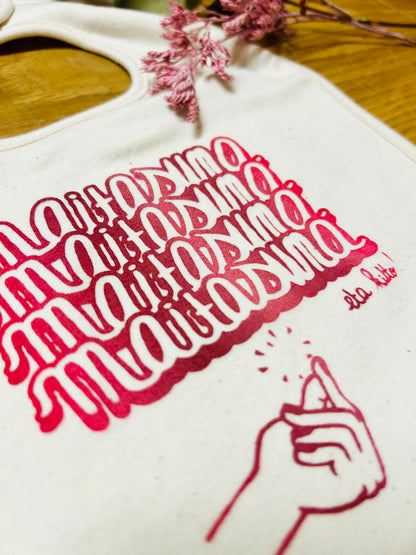 ¡Babero de algodón orgánico MAITASUNA ETA KITTO! 