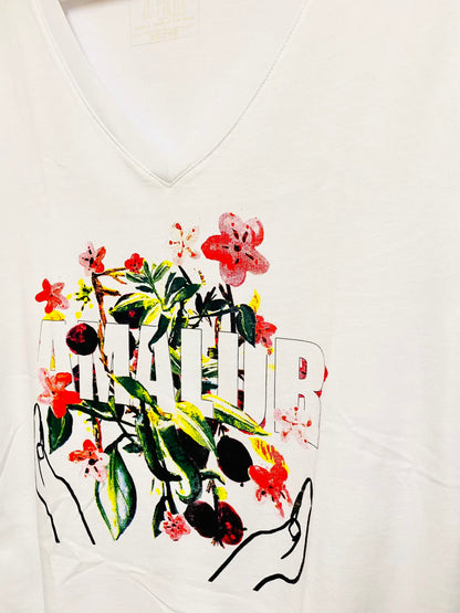 T-shirt femme col V - AMALUR