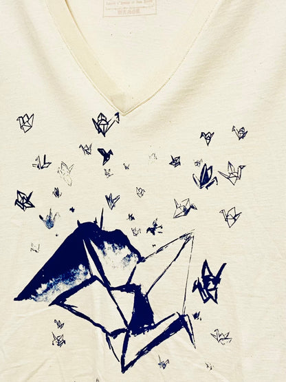 T-shirt femme col V - 1000 GRUES SUR LA RHUNE