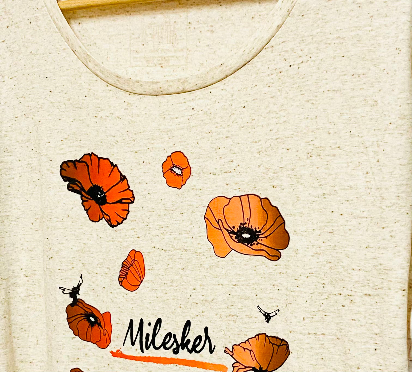 T-shirt femme col rond fluide - MILESKER/MERCI