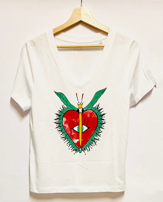 T-shirt femme col V - EXVOTO