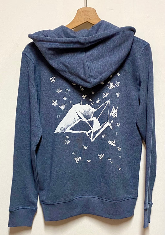 Sudadera con capucha y cremallera unisex - 1000 GRÚAS EN LA RHUNE 