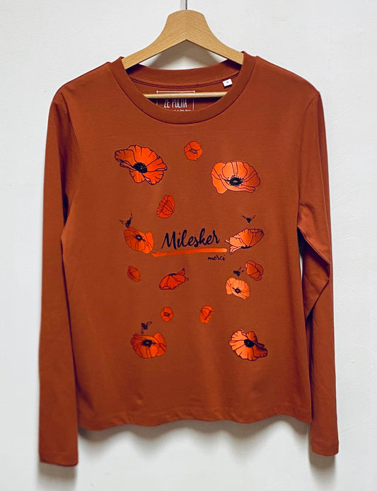 T-shirt manches longues femme - MILESKER/MERCI