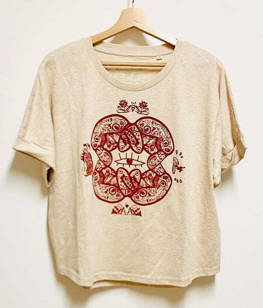 T-shirt femme col rond oversized - AMARAUNA