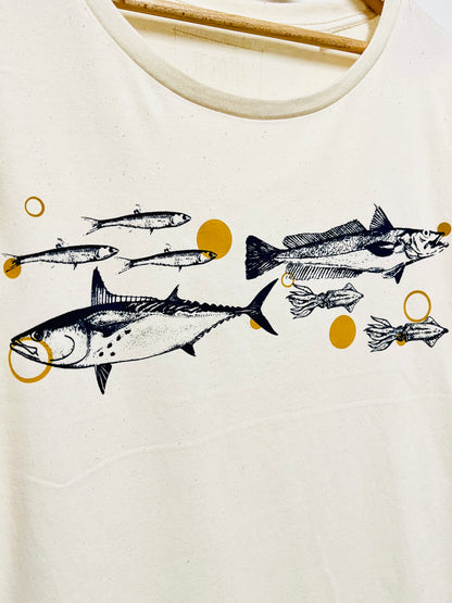 T-shirt femme col rond fluide - FRITURE DU JOUR BONJOUR