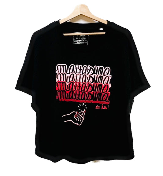 T-shirt femme col rond oversized - MAITASUNA ETA KITTO !
