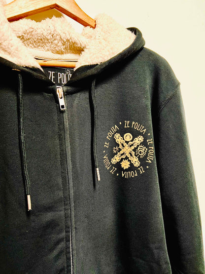 Veste Sweatshirt à capuche UNISEXE entièrement doublée SHERPA - AMARAUNA