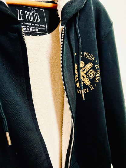 Veste Sweatshirt à capuche UNISEXE entièrement doublée SHERPA - AMARAUNA