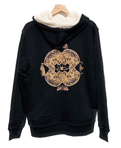 Veste Sweatshirt à capuche UNISEXE entièrement doublée SHERPA - AMARAUNA