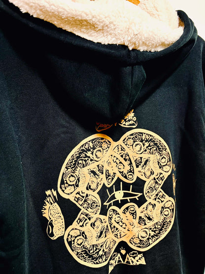 Veste Sweatshirt à capuche UNISEXE entièrement doublée SHERPA - AMARAUNA