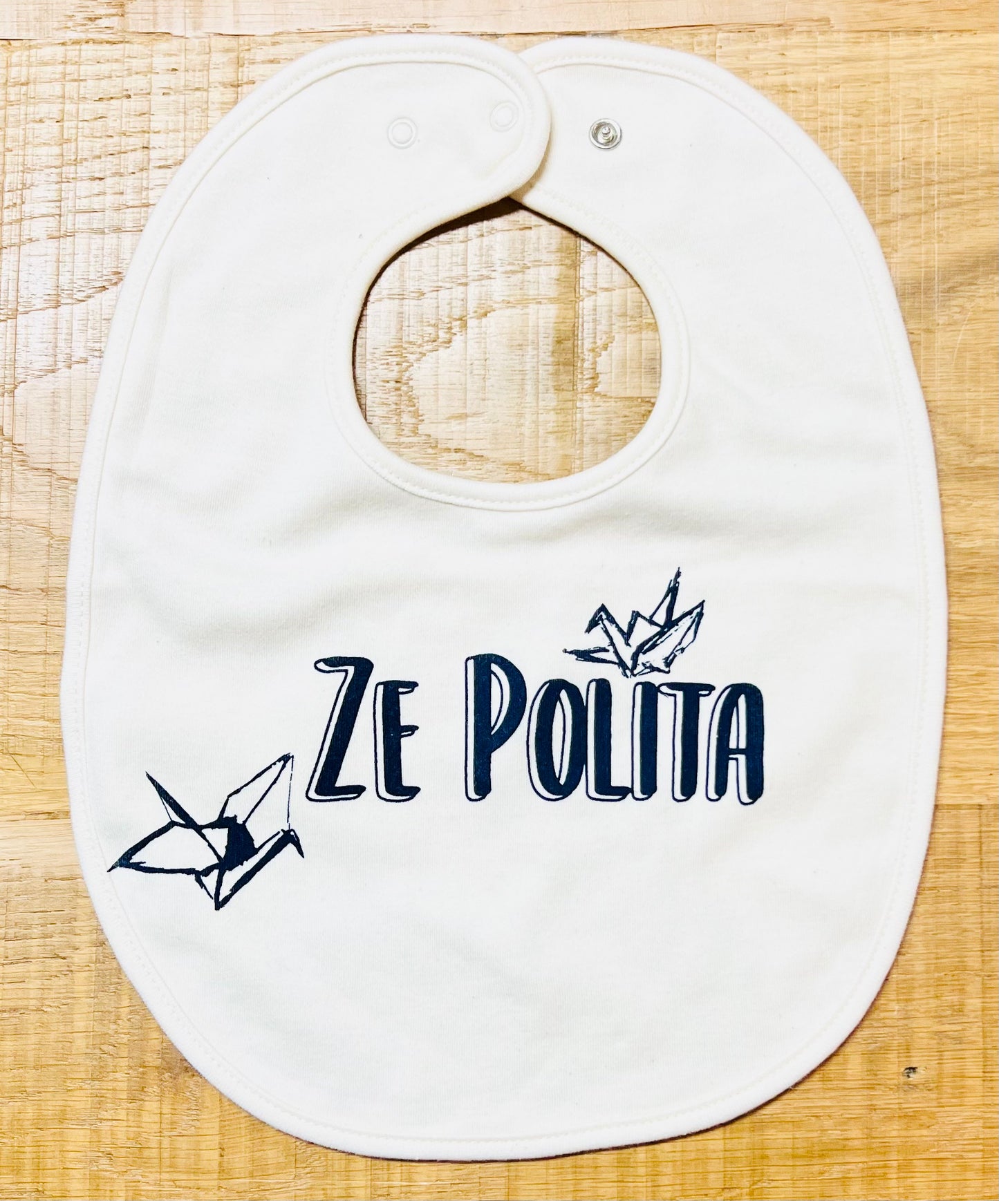 Bavoir coton bio ZE POLITA grues