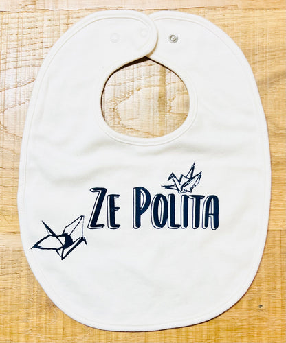 Bavoir coton bio ZE POLITA grues