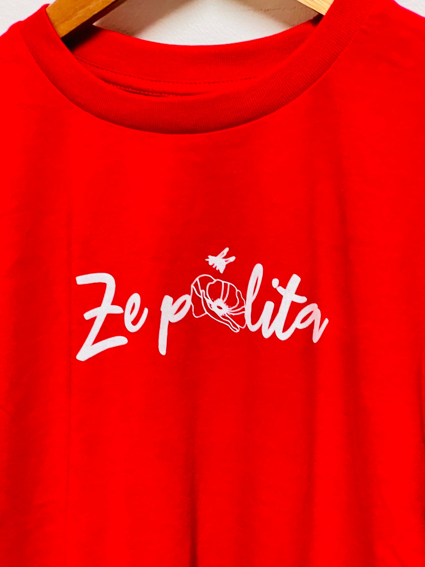 T-shirt manches courtes enfant - ZE POLITA coquelicot