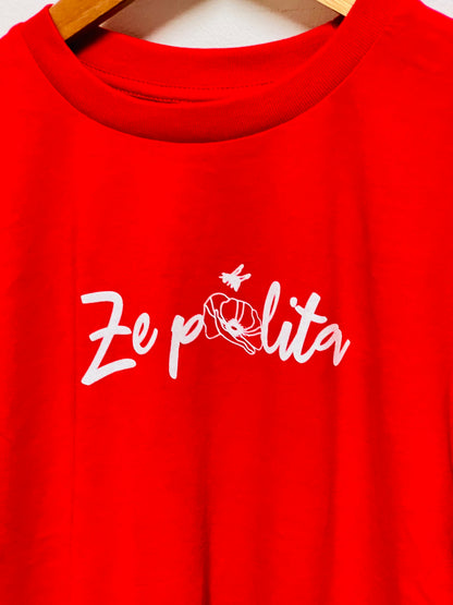 T-shirt manches courtes enfant - ZE POLITA coquelicot