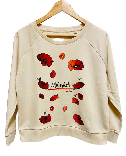 Sweat femme col bateau coupe confortable - MILESKER/MERCI