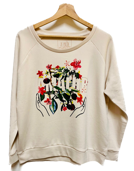 Sweat femme col bateau coupe confortable - AMALUR