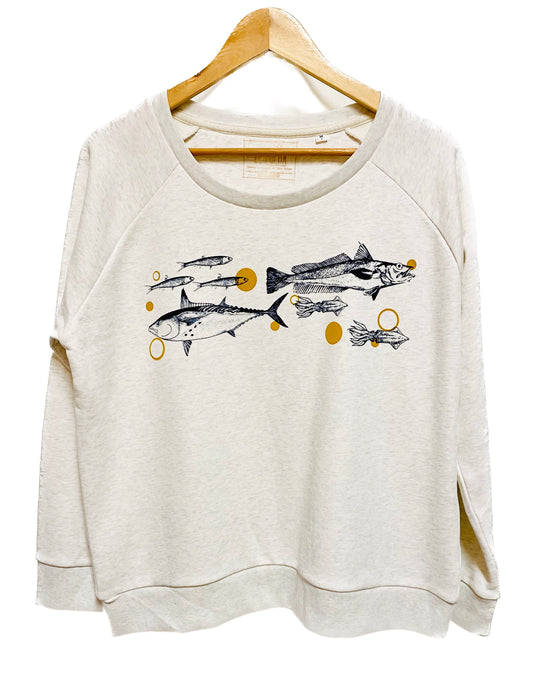 Sweat femme col bateau coupe confortable - FRITURE DU JOUR BONJOUR