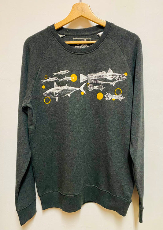 Sweat col rond raglan homme/unisexe - FRITURE DU JOUR BONJOUR