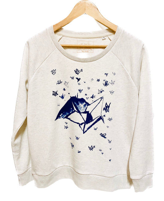 Sweat femme col bateau coupe confortable - 1000 GRUES SUR LA RHUNE
