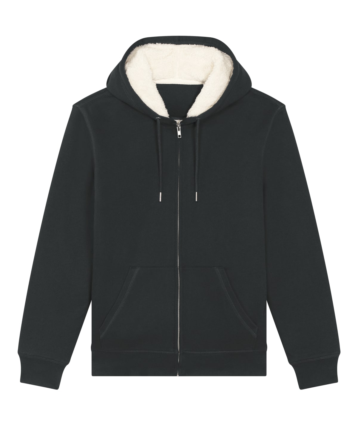 Veste Sweatshirt à capuche UNISEXE entièrement doublée SHERPA _ NOIRE - SUR COMMANDE A PERSONNALISER