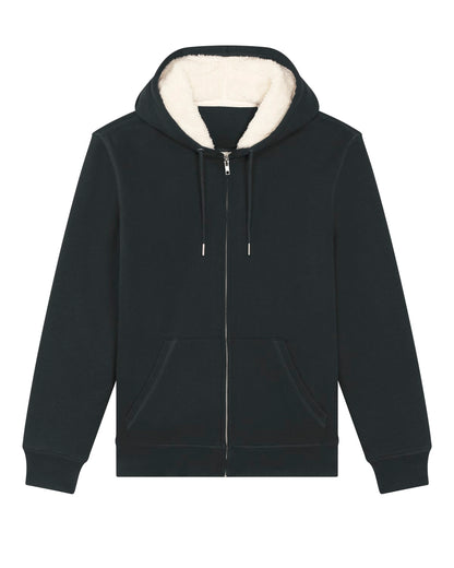 Veste Sweatshirt à capuche UNISEXE entièrement doublée SHERPA _ NOIRE - SUR COMMANDE A PERSONNALISER