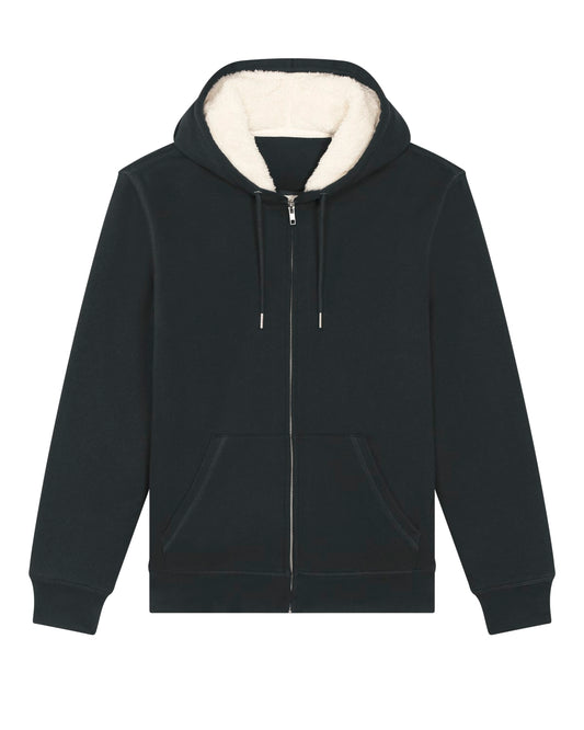 Veste Sweatshirt à capuche UNISEXE entièrement doublée SHERPA _ NOIRE - SUR COMMANDE A PERSONNALISER