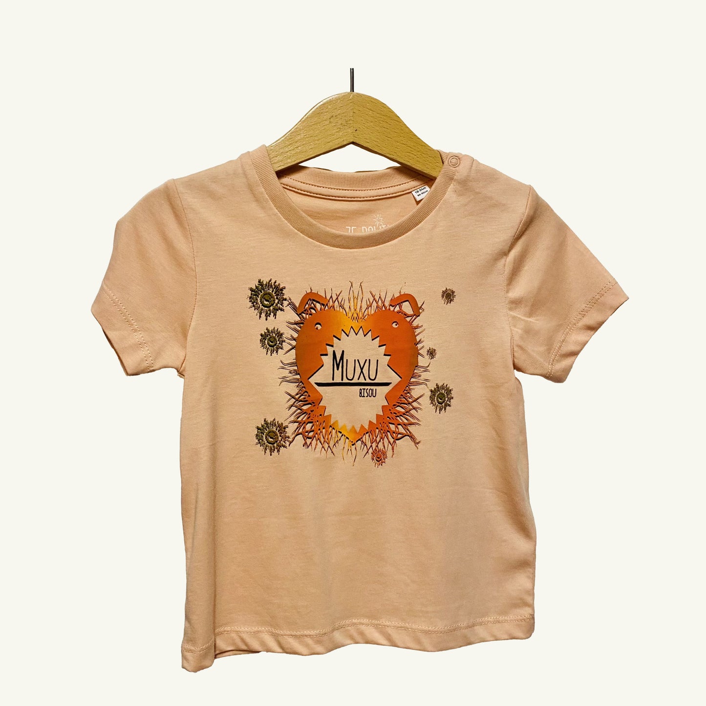 Camiseta de manga corta para bebé MUXU/BISOU